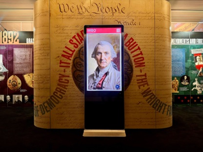 The George Washington AI avatar kiosk from the Museum of Democracy
